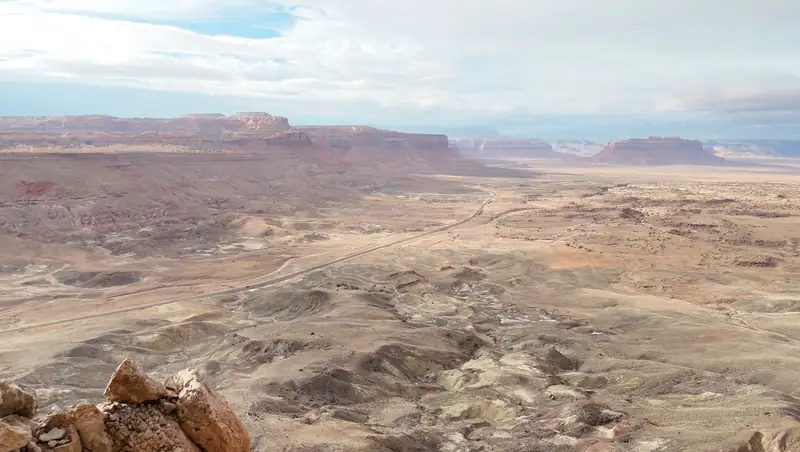Aerial View of a Road into Monument Valley